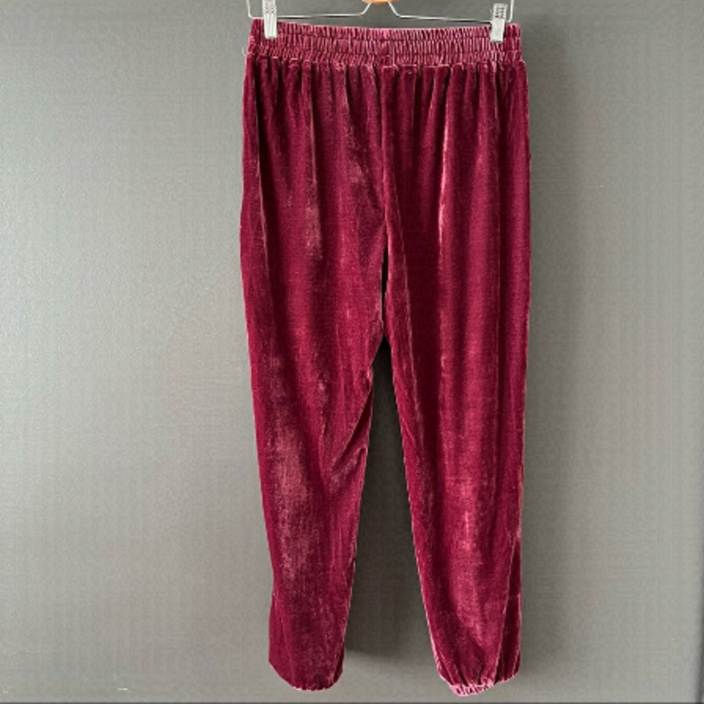7 for all Mankind Burgundy Velvet Jogger Pants